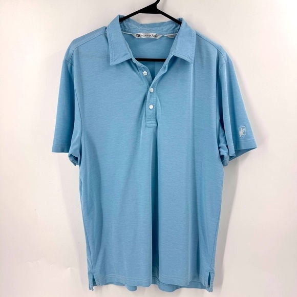 Travis Mathew Blue Polo Shirt Classic Design - Picture 2 of 7